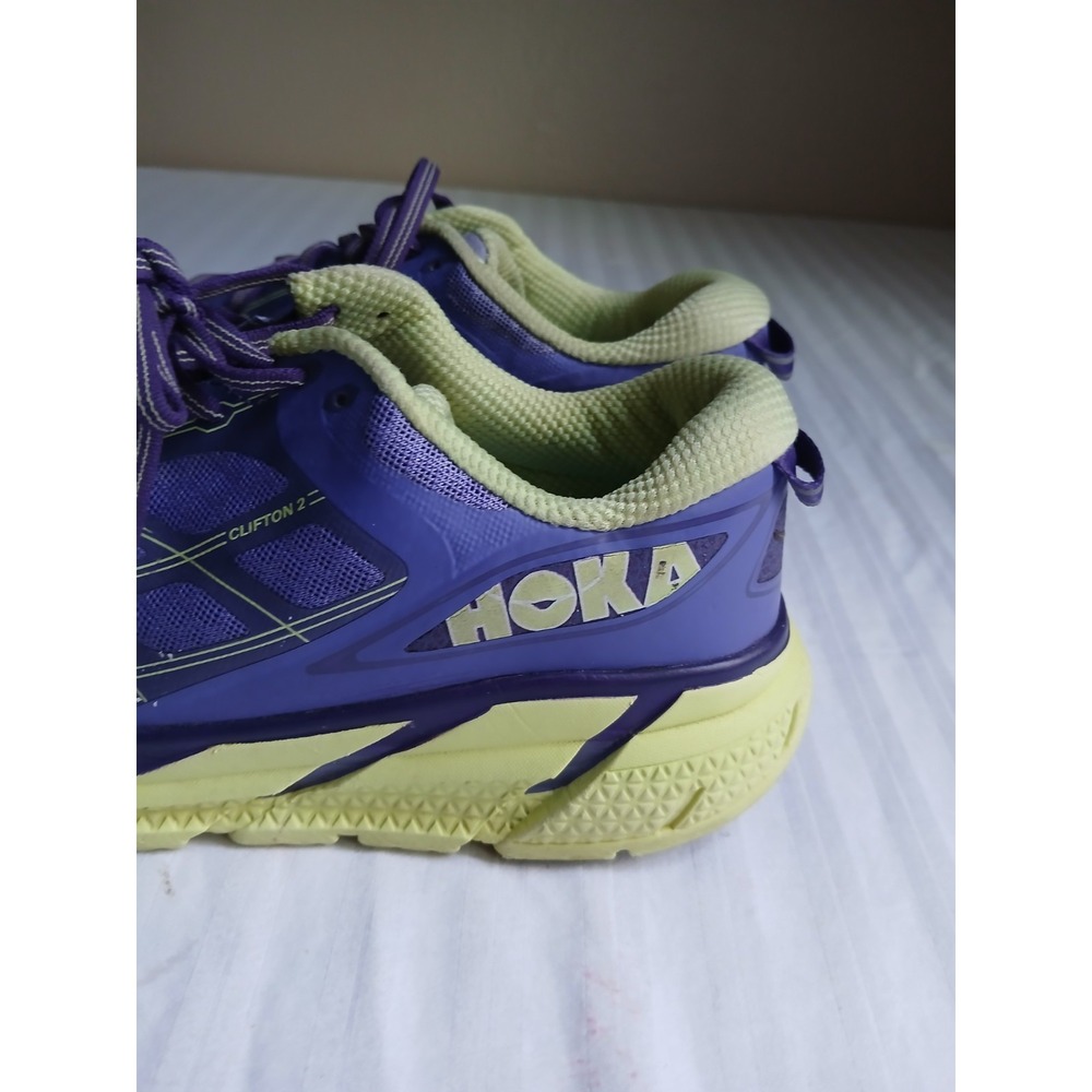 Hoka One One Women's Purple and Yellow Running Shoes - Picture 5 of 14